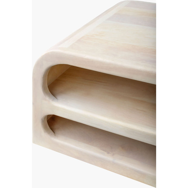 Surya Tana Modern Ivory Washed Mango Wood Coffee Table
