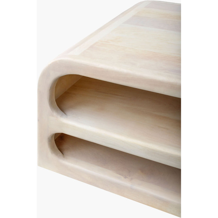 Surya Tana Modern Ivory Washed Mango Wood Coffee Table
