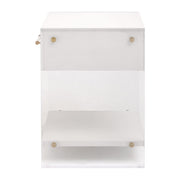 Essentials For Living Sonia Shagreen 1-Drawer Nightstand ~ Pearl Shagreen, Lucite and Brushed Brass Hardware