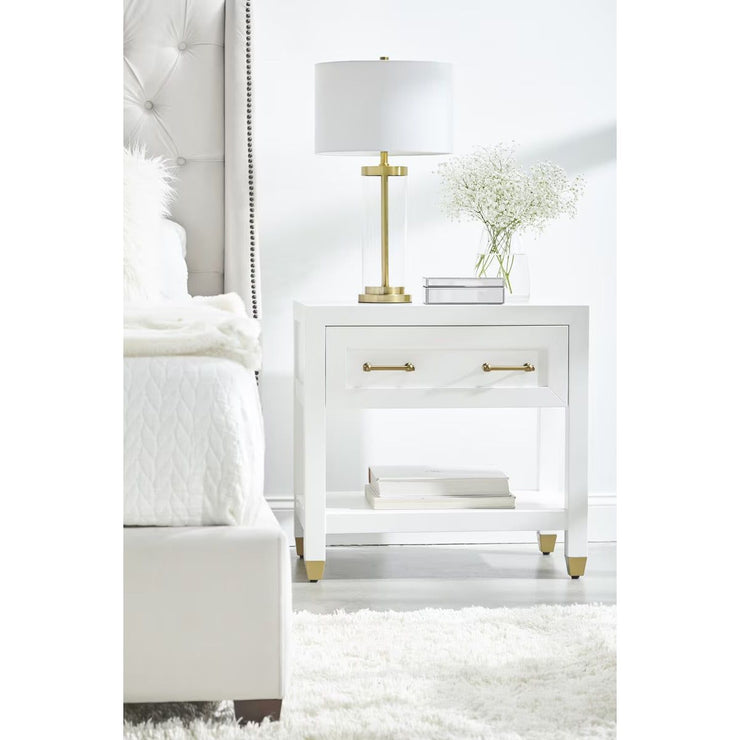 Essentials For Living Stella 1-Drawer Nightstand ~ Matte White