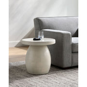 Surya Gant Modern White Mango Wood Round End Table