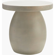 Surya Gant Modern White Mango Wood Round End Table