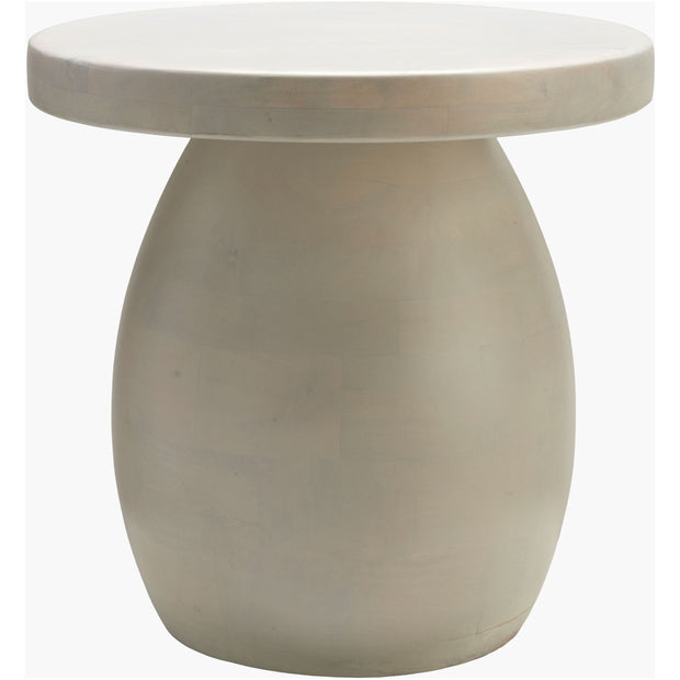 Surya Gant Modern White Mango Wood Round End Table