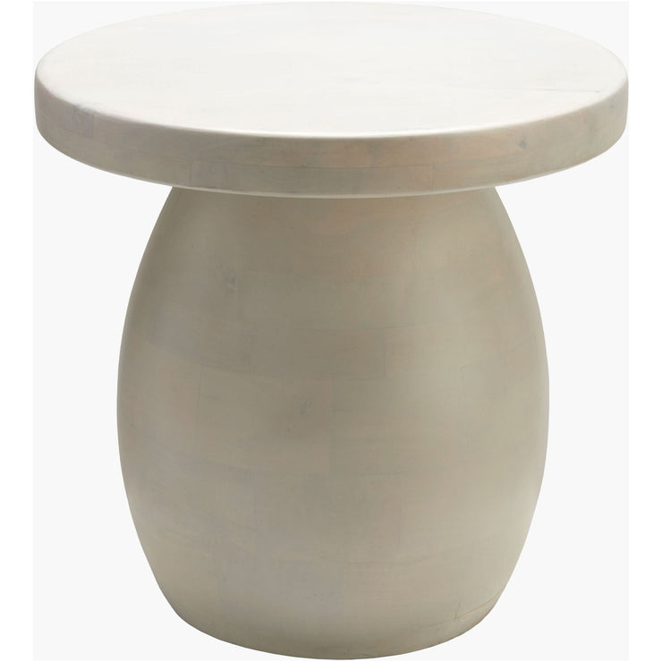 Surya Gant Modern White Mango Wood Round End Table