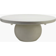 Surya Gant Modern White Mango Wood Round Coffee Table