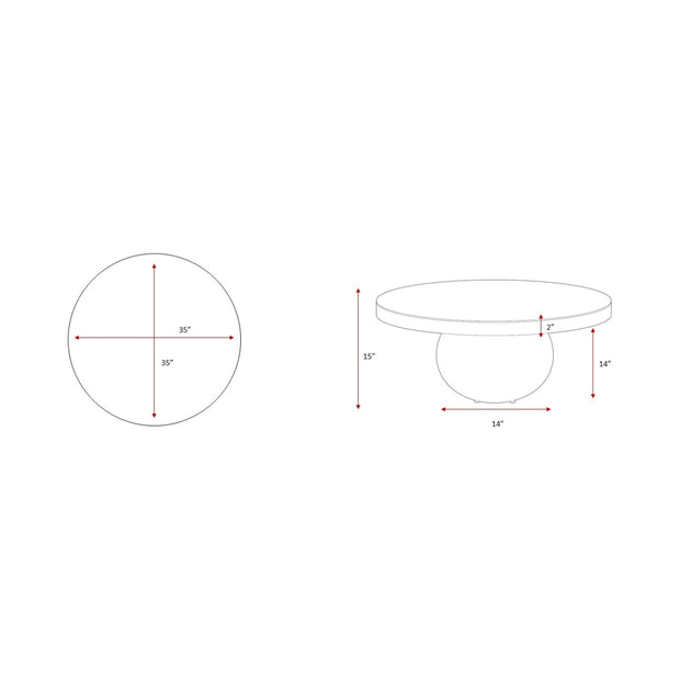 Surya Gant Modern White Mango Wood Round Coffee Table