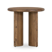 Four Hands Paden Round End Table ~ Seasoned Brown Acacia Wood Finish