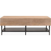 Surya Timo Modern Mango Wood and Iron Coffee Table