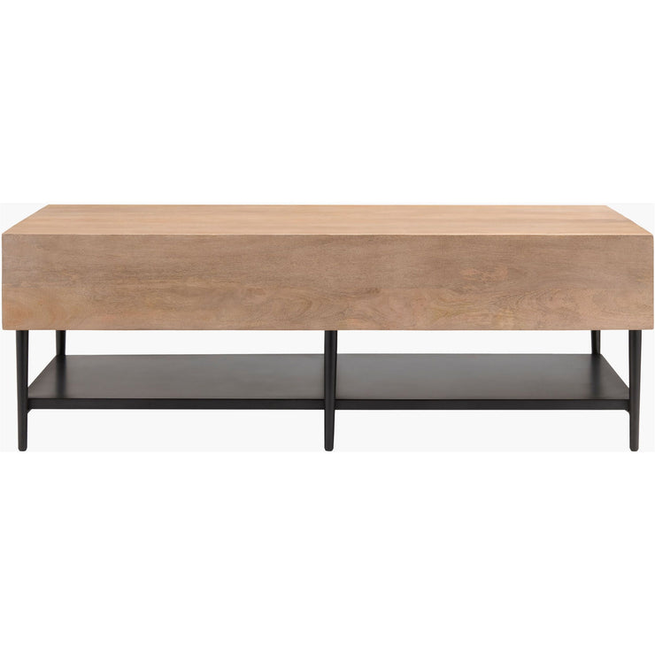 Surya Timo Modern Mango Wood and Iron Coffee Table