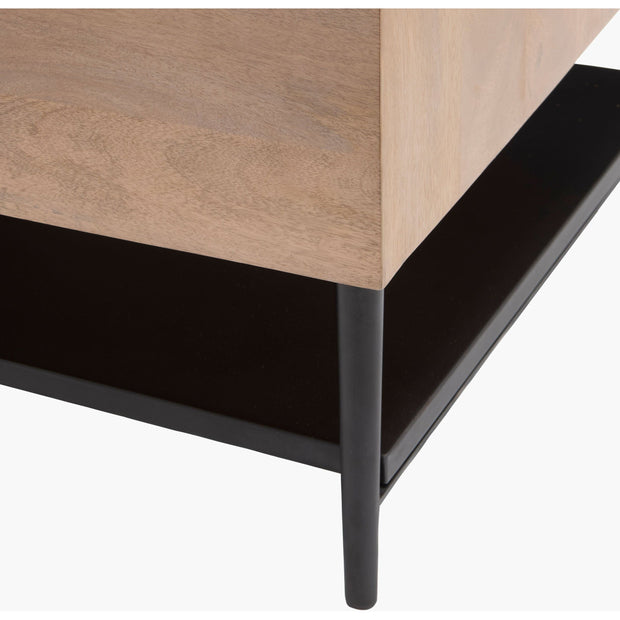 Surya Timo Modern Mango Wood and Iron Coffee Table