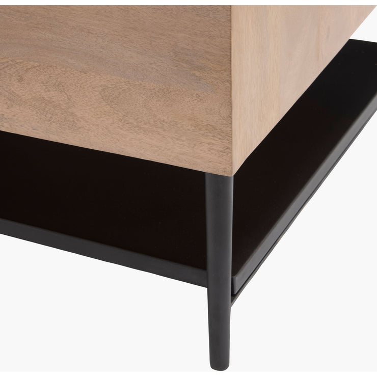 Surya Timo Modern Mango Wood and Iron Coffee Table