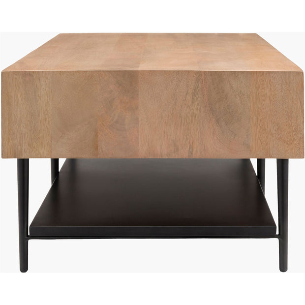 Surya Timo Modern Mango Wood and Iron Coffee Table