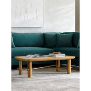 Surya Valdo Modern Natural Oak and Brass Coffee Table