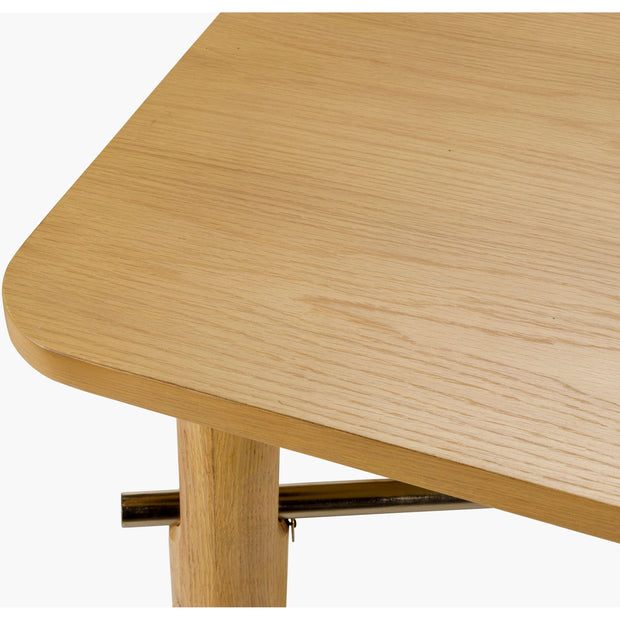 Surya Valdo Modern Natural Oak and Brass Coffee Table
