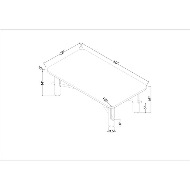 Surya Valdo Modern Natural Oak and Brass Coffee Table
