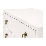 Essentials For Living Strand Shagreen 2-Drawer Nightstand ~ Pearl Shagreen, Brushed Gold Hardware