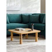 Surya Valdo Modern Natural Oak and Brass Square Coffee Table