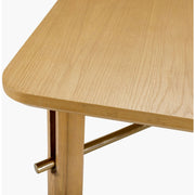 Surya Valdo Modern Natural Oak and Brass Square Coffee Table