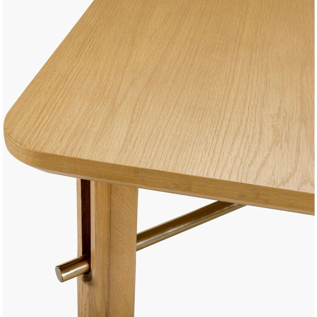 Surya Valdo Modern Natural Oak and Brass Square Coffee Table