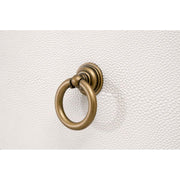 Essentials For Living Strand Shagreen 2-Drawer Nightstand ~ Pearl Shagreen, Brushed Gold Hardware