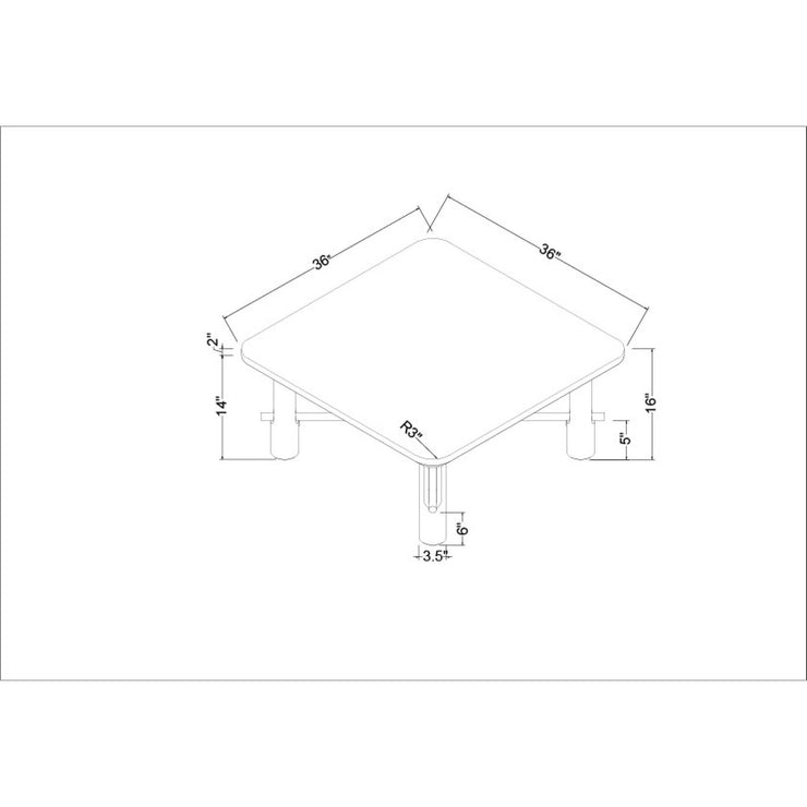Surya Valdo Modern Natural Oak and Brass Square Coffee Table