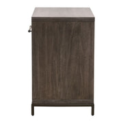 Essentials For Living Wrenn 1-Drawer Nightstand ~ Burnished Acacia, Matte White And Antique Bronze Hardware