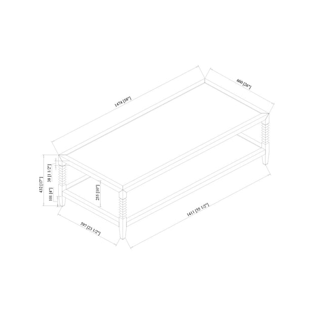 Surya Vansaar Modern Black Oak Coffee Table