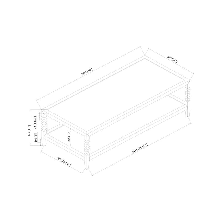 Surya Vansaar Modern Black Oak Coffee Table