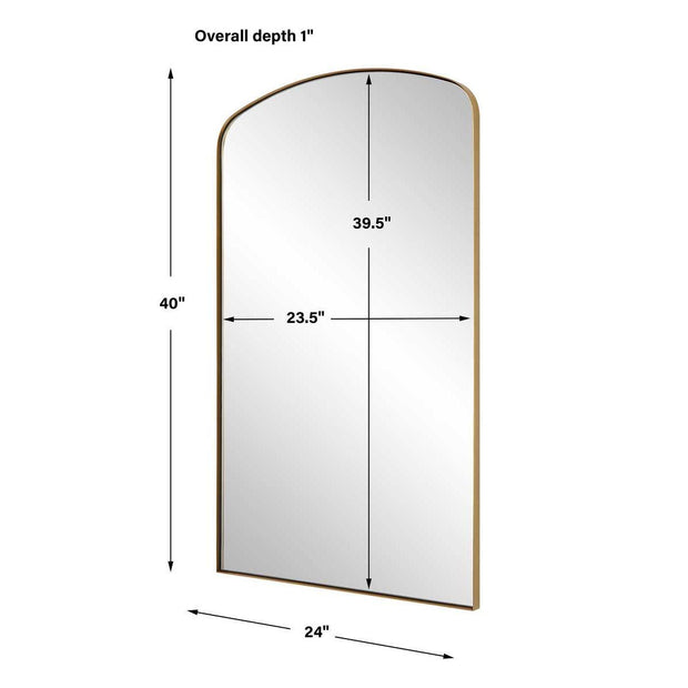 Uttermost Tordera Brass Sleek Steel Framed Arch Mirror