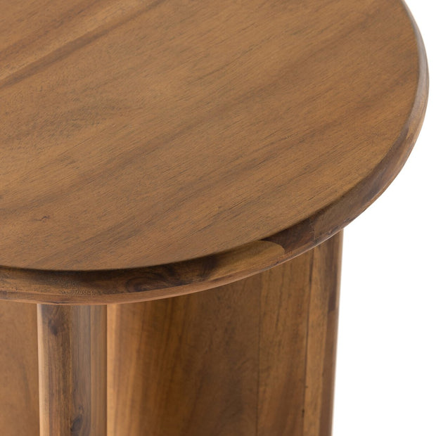 Four Hands Paden Round End Table ~ Sandy Acacia Wood Finish