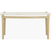 Surya Coronado Modern White Marble and Tam Rubber Wood Coffee Table