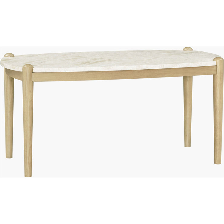 Surya Coronado Modern White Marble and Tam Rubber Wood Coffee Table