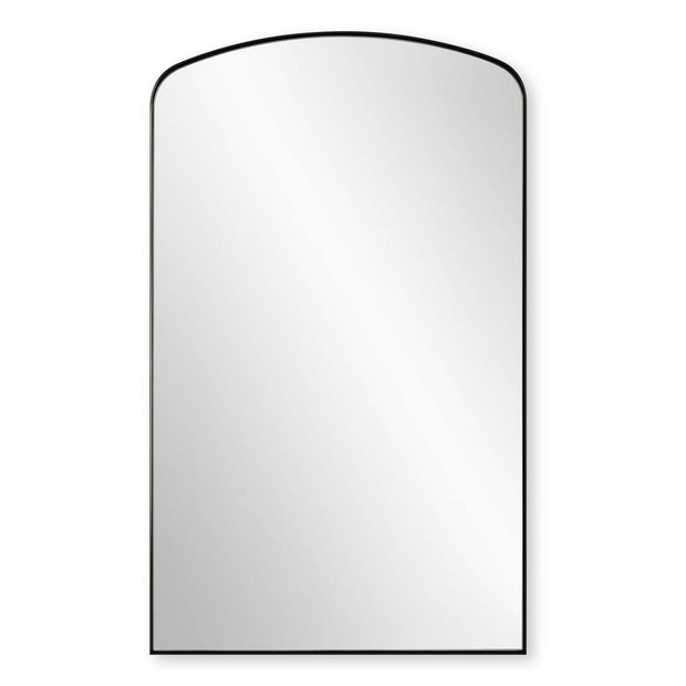 Uttermost Tordera Satin Black Sleek Steel Framed Arch Mirror