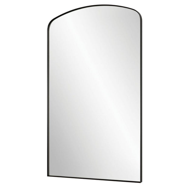 Uttermost Tordera Satin Black Sleek Steel Framed Arch Mirror
