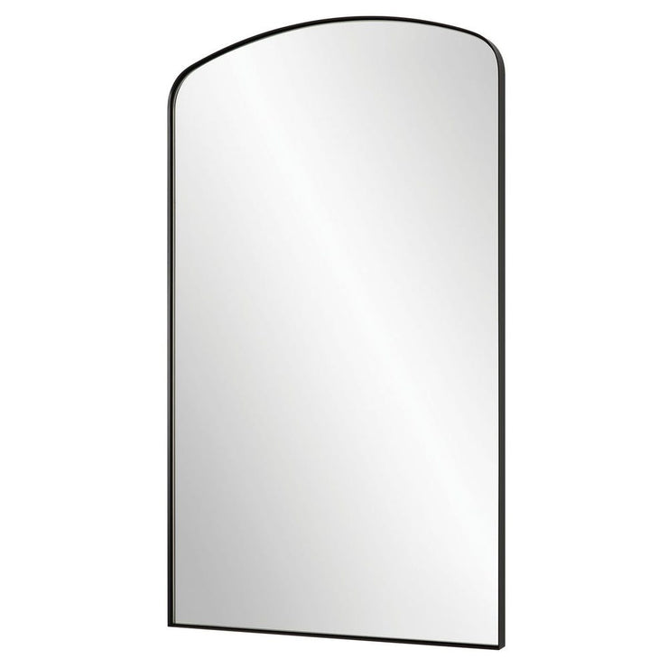 Uttermost Tordera Satin Black Sleek Steel Framed Arch Mirror