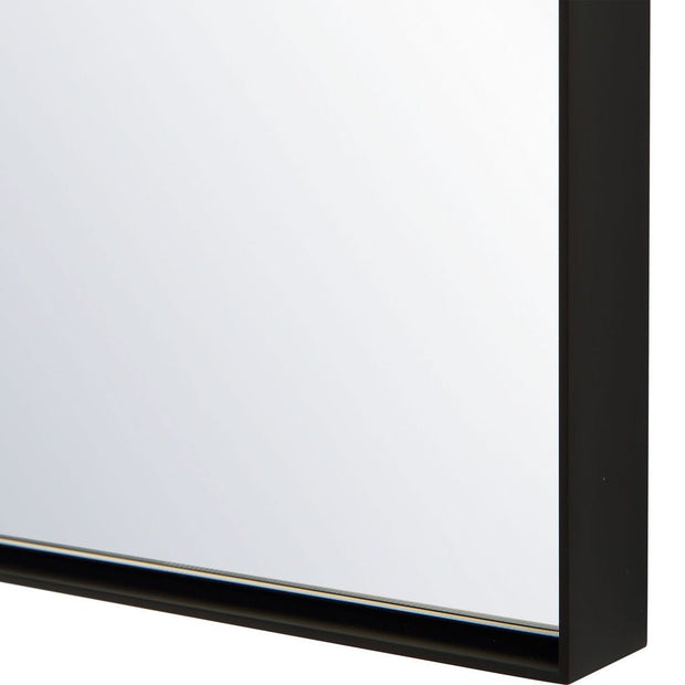Uttermost Tordera Satin Black Sleek Steel Framed Arch Mirror