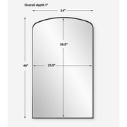 Uttermost Tordera Satin Black Sleek Steel Framed Arch Mirror