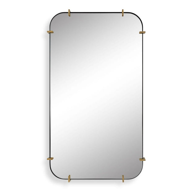Uttermost Pali Black Iron With Antique Gold Rounded Corners Mirror