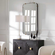 Uttermost Pali Black Iron With Antique Gold Rounded Corners Mirror