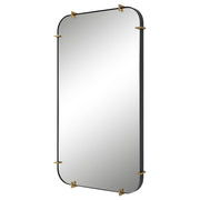 Uttermost Pali Black Iron With Antique Gold Rounded Corners Mirror
