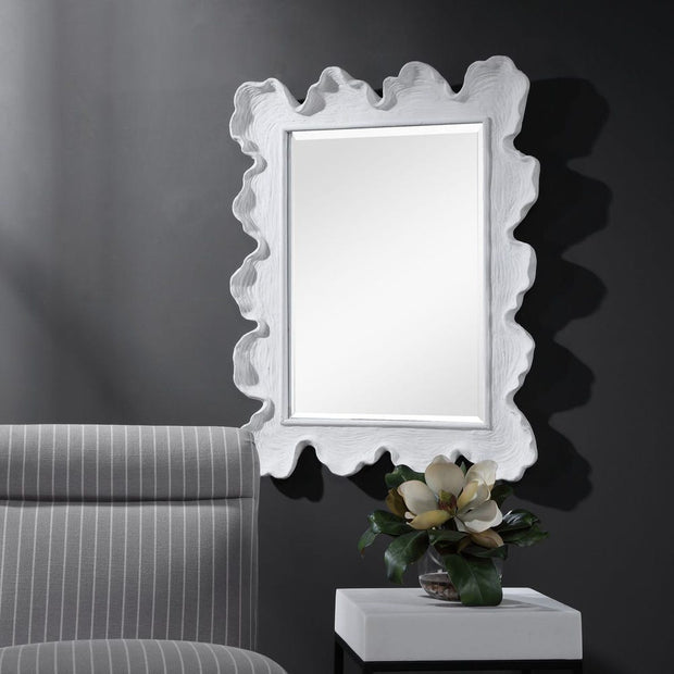 Uttermost Sea Coral Matte White Mirror