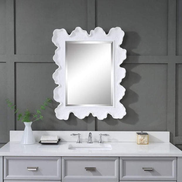Uttermost Sea Coral Matte White Mirror