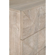 Essentials For Living Atlas 6-Drawer Double Dresser ~ Natural Gray Acacia Wood With  Brushed Stainless Steel Hardware