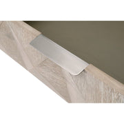 Essentials For Living Atlas 6-Drawer Double Dresser ~ Natural Gray Acacia Wood With  Brushed Stainless Steel Hardware