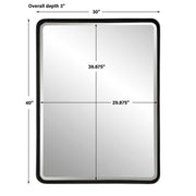 Uttermost Crofton Sleek Satin Black Mirror