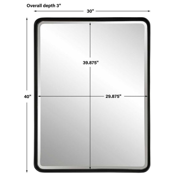 Uttermost Crofton Sleek Satin Black Mirror