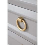 Essentials For Living Azure 6-Drawer Dresser ~ Dove Gray, White Carrera Marble With Brushed Gold Hardware
