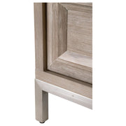 Essentials For Living Azure Carrera 6-Drawer Dresser ~ Natural Gray Acacia, White Carrera Marble With Brushed Stainless Steel Hardware