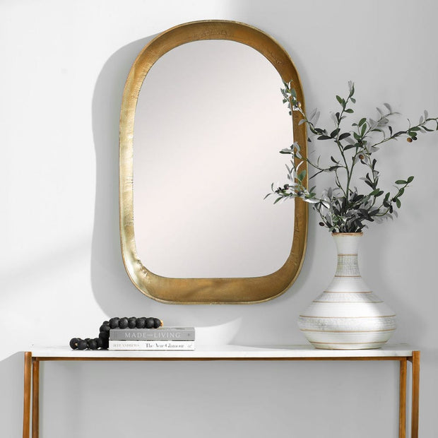 Uttermost Bradano Arch Antique Brass Mirror