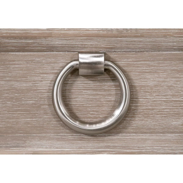 Essentials For Living Azure Carrera 6-Drawer Dresser ~ Natural Gray Acacia, White Carrera Marble With Brushed Stainless Steel Hardware